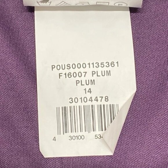 David’s Bridal Bridesmaid Dress Women's 14 Plum Short Mesh Cowl Back $129.95 NWT - Picture 9 of 16